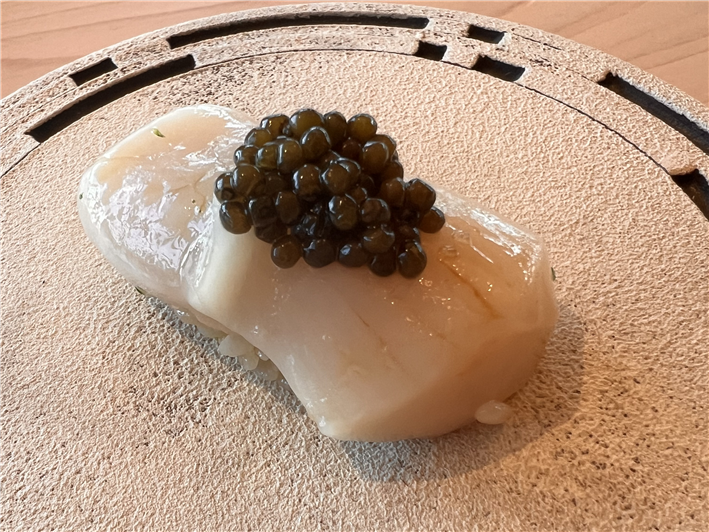 scallop and caviar